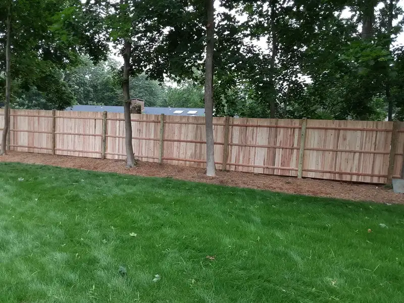 New wooden privacy fence